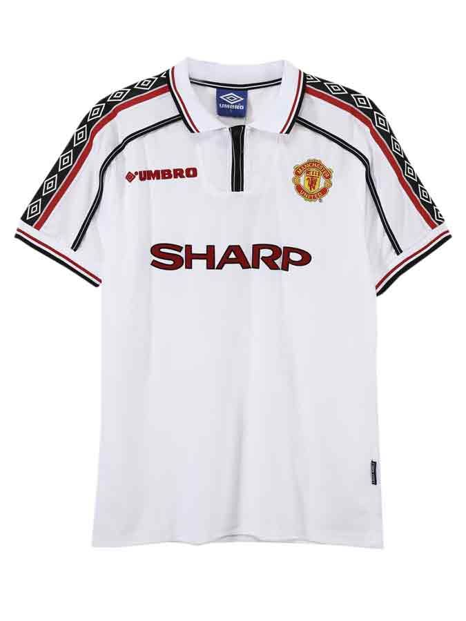 Manchester United white Sharp 98/99 Vintage Jersey
